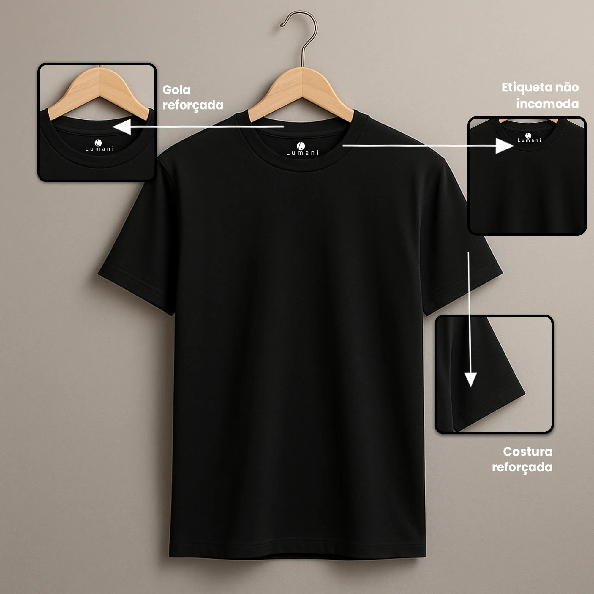 Kit 3 Camisetas Masculinas 100% Algodão Macias Alto Conforto - imagem 9